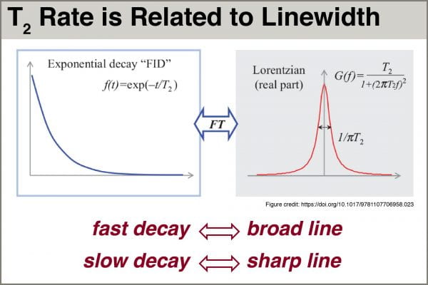 Fig 5: Linewidth and T2 rate are inversely related