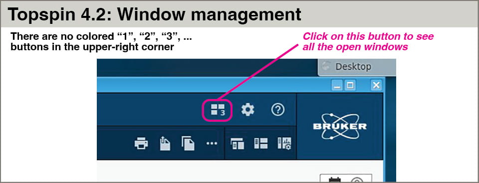 Topspin 4.2 interface - window management button